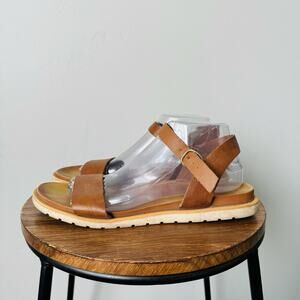 Me Too Fran Brown Leather Gladiator Sandals Women’s Size 10